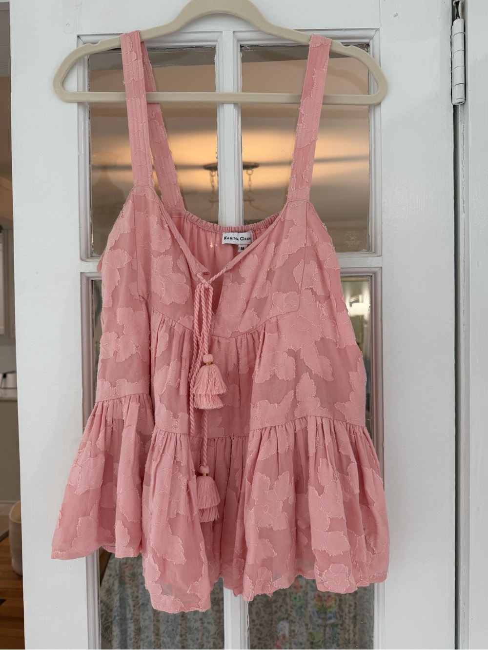 Pink Tassel Tiered Top